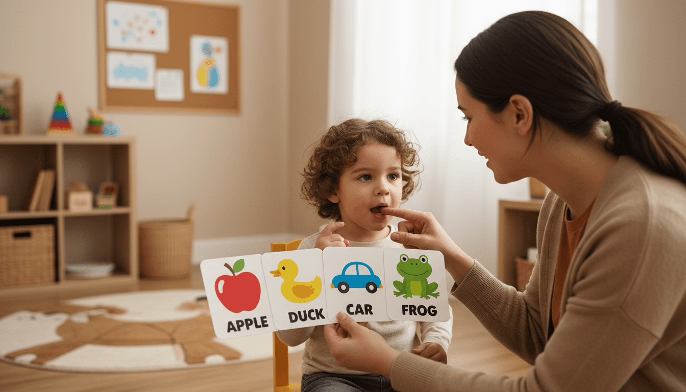 Speech sound therapy session